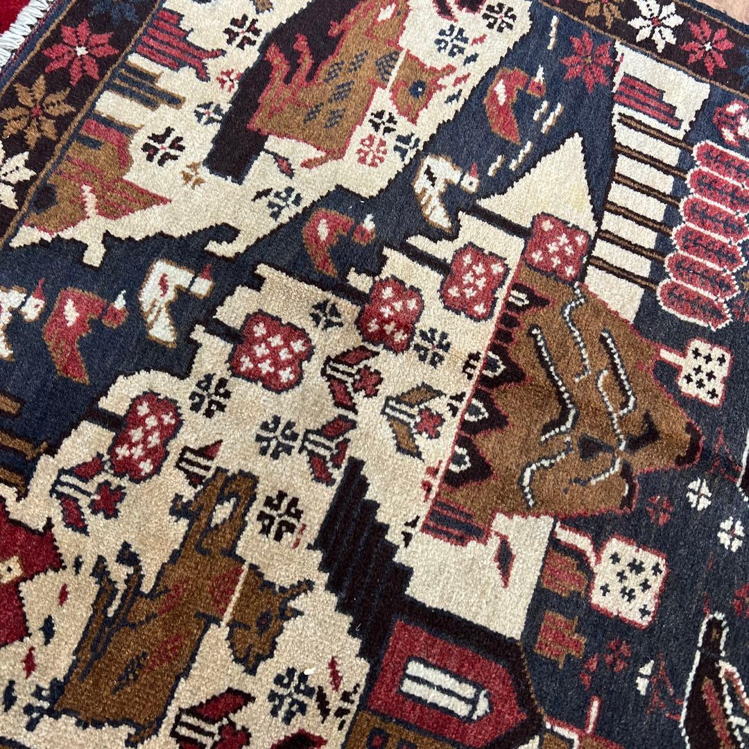 ペルシャ 手作りカシュカイヴィンテージラグ 83cm x 137cm