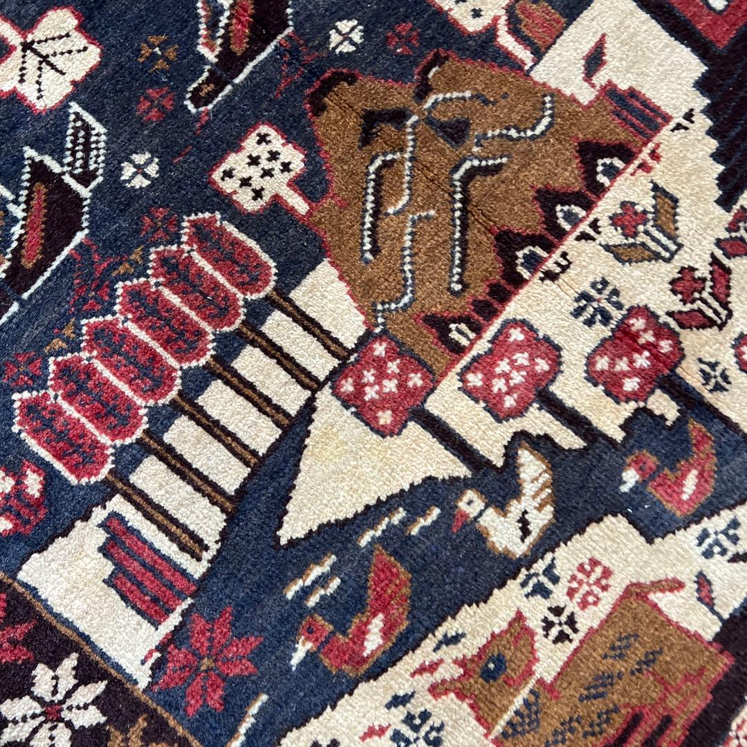 ペルシャ 手作りカシュカイヴィンテージラグ 83cm x 137cm