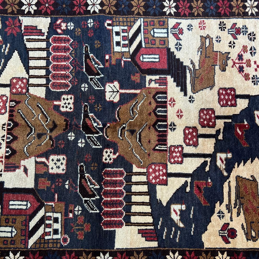 ペルシャ 手作りカシュカイヴィンテージラグ 83cm x 137cm