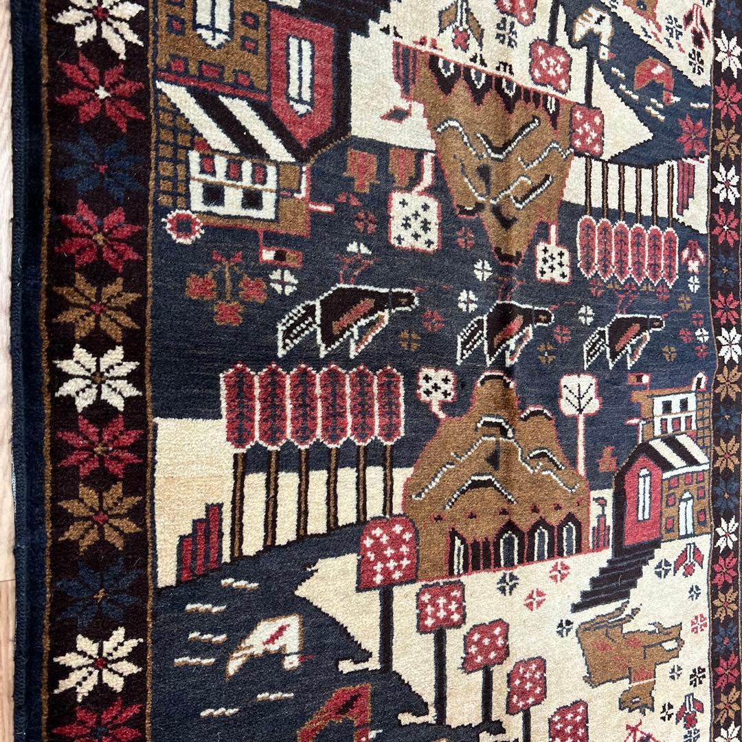 ペルシャ 手作りカシュカイヴィンテージラグ 83cm x 137cm