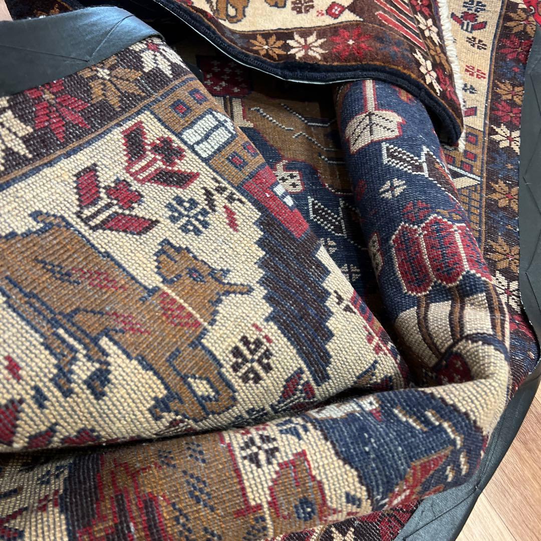 ペルシャ 手作りカシュカイヴィンテージラグ 83cm x 137cm