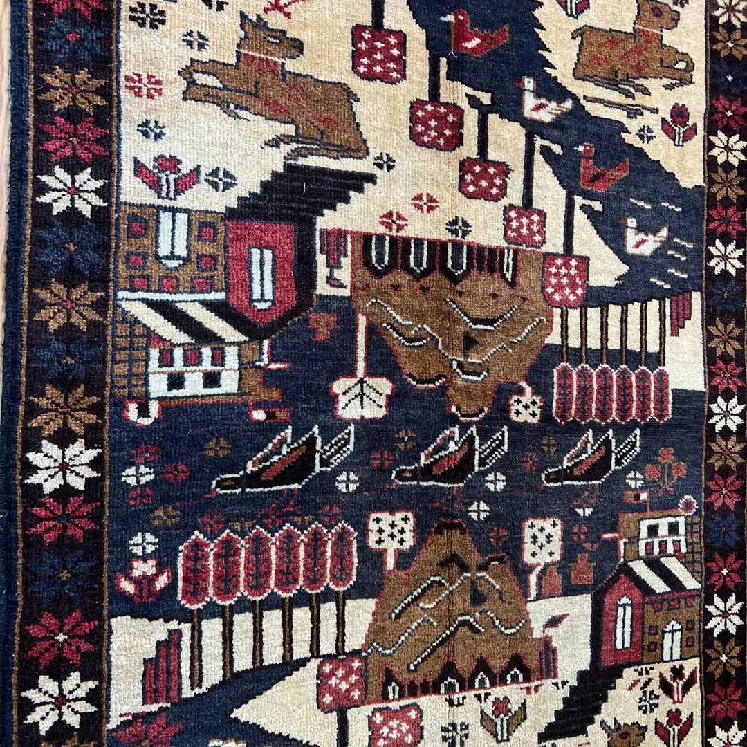 ペルシャ 手作りカシュカイヴィンテージラグ 83cm x 137cm