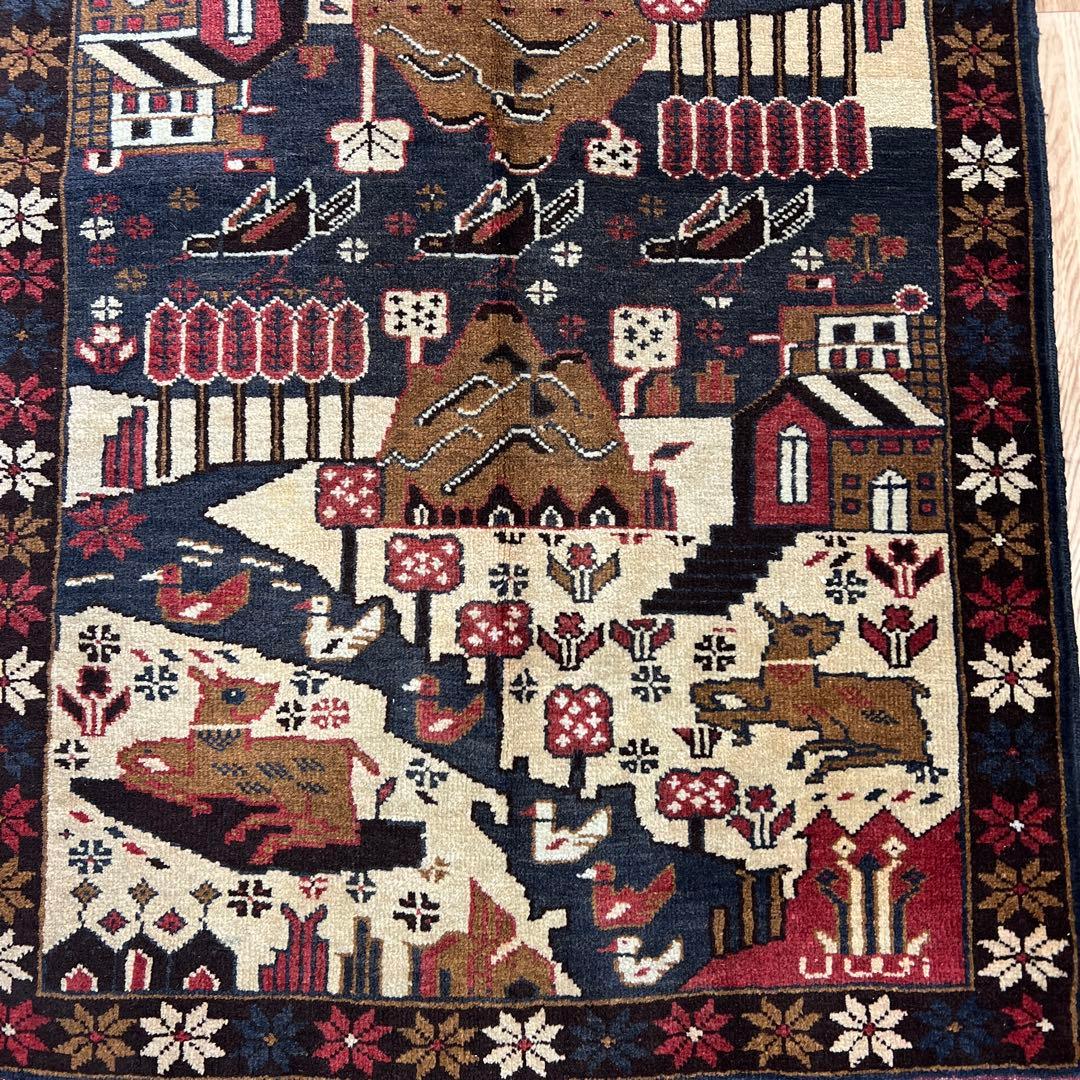 ペルシャ 手作りカシュカイヴィンテージラグ 83cm x 137cm