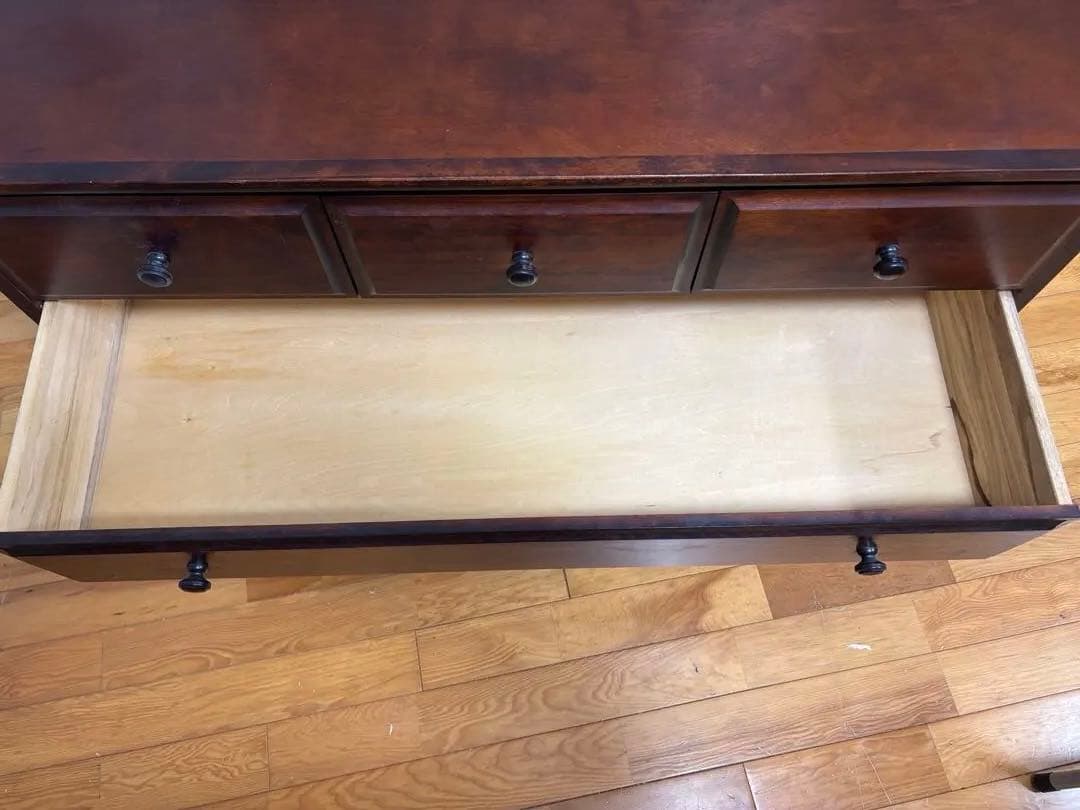 ダークブラウン 木製チェスト 5引き出し