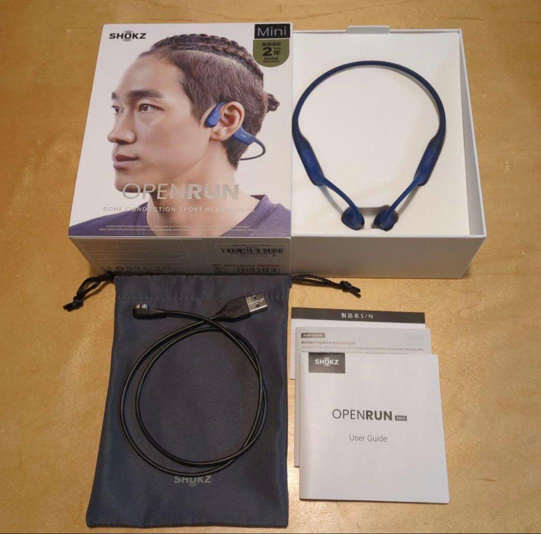 （美品）SHOKZ OPENRUN MINI 骨伝導イヤホン