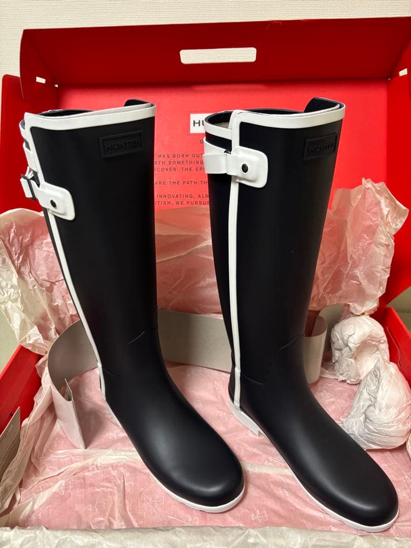 ★新品★HUNTERリファインドスリムフィット コントラストトールブーツ25cm
