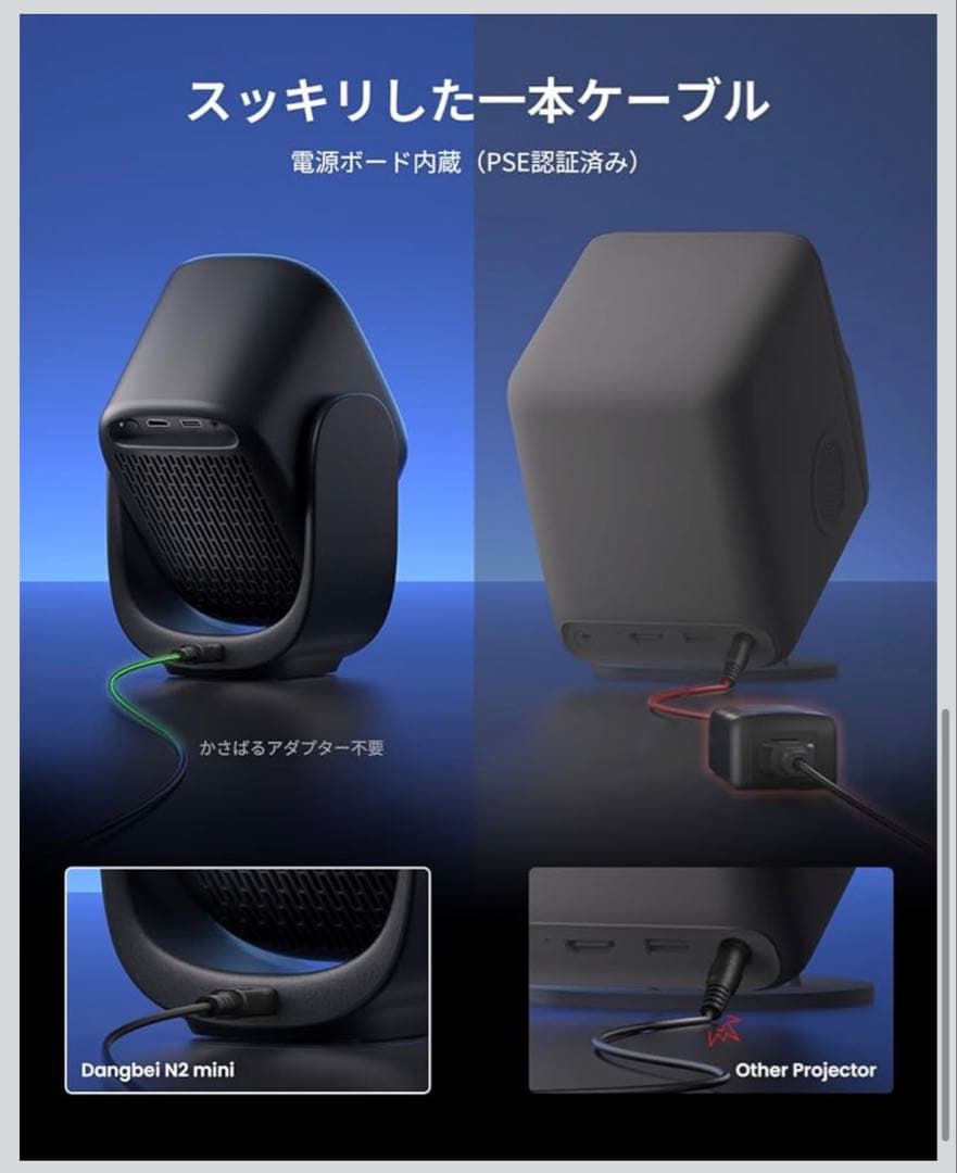 Dangbei N2 mini プロジェクター本体　HDMIケーブルおまけ付き