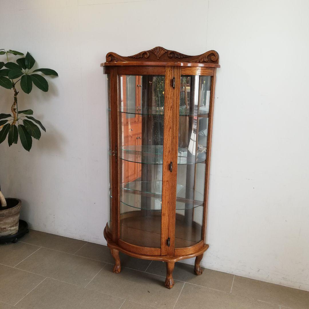 Φ ドラゴンクロウ ガラスキャビネット ハーフムーン型 アンティーク