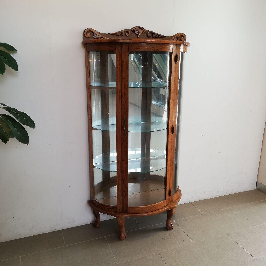 Φ ドラゴンクロウ ガラスキャビネット ハーフムーン型 アンティーク