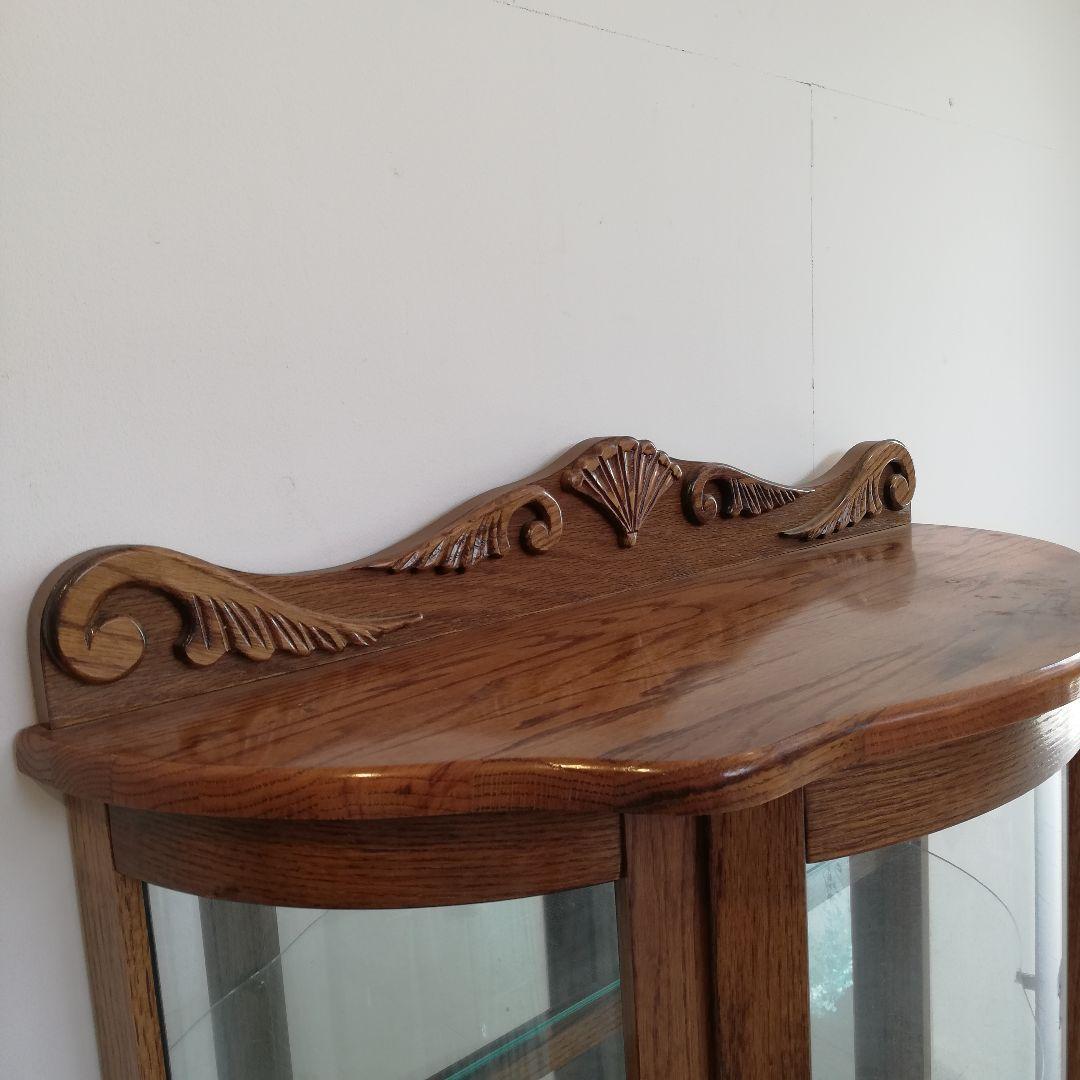 Φ ドラゴンクロウ ガラスキャビネット ハーフムーン型 アンティーク