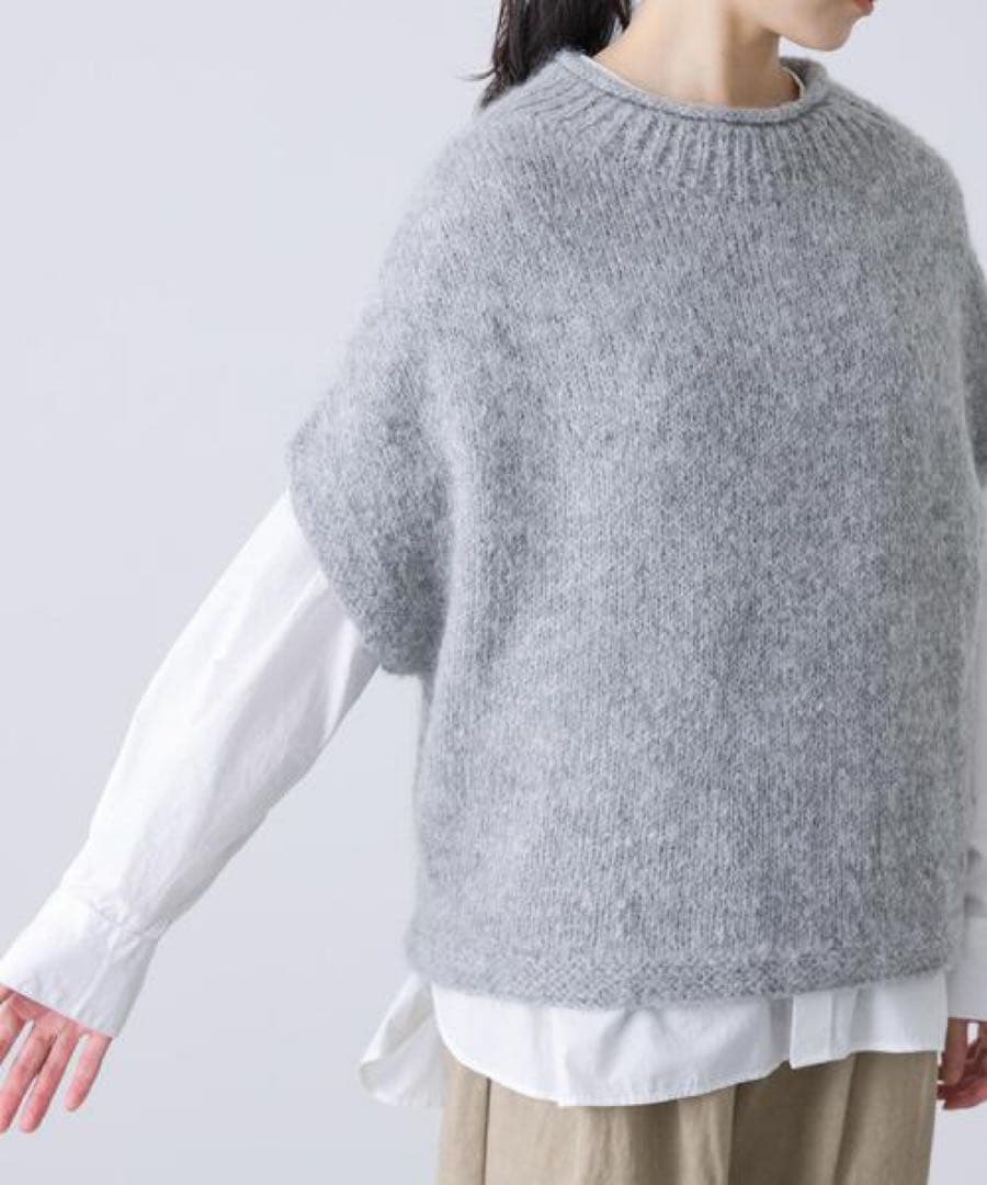 かぐれ 　アルパカルーズベスト　 グレー