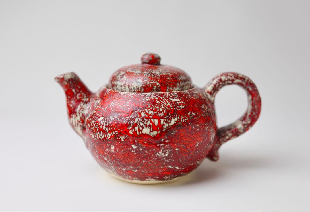 箕面焼　松田箕山　後手急須　茶器