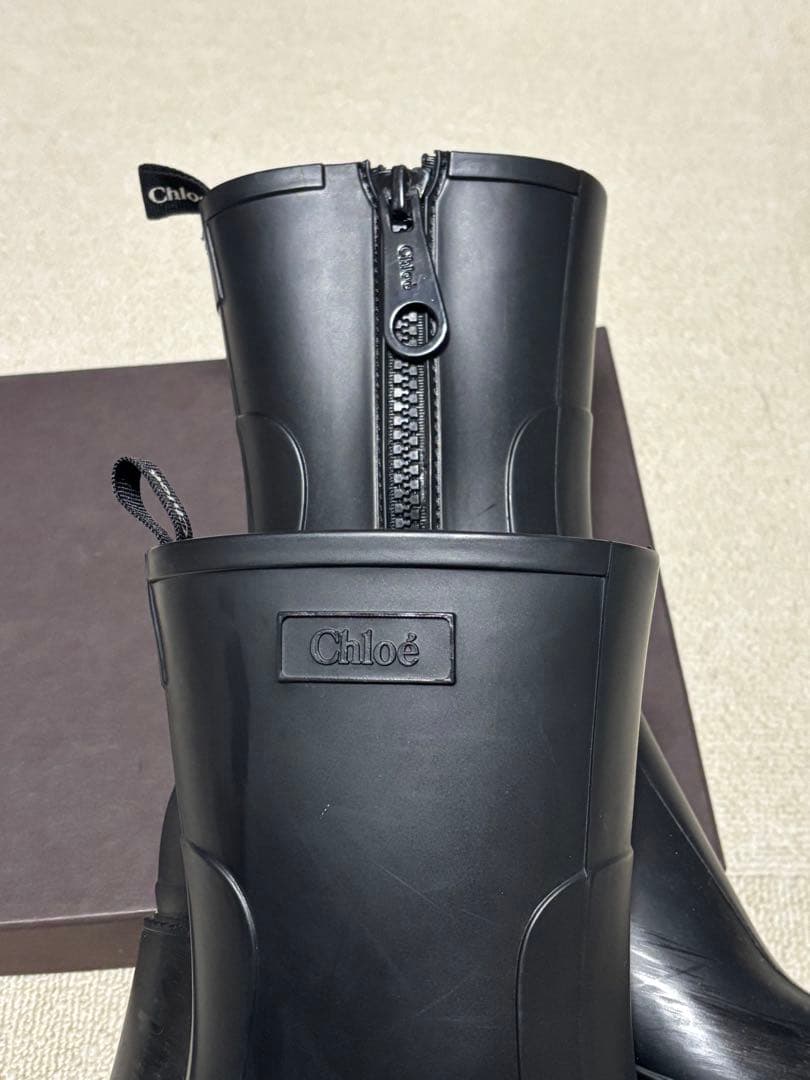 Chloé 37 ブラック 長靴・レインブーツ