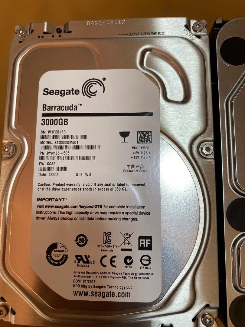 【合計7TB】HDD 3枚セット（3TB×2 / 1TB×1）動作確認済