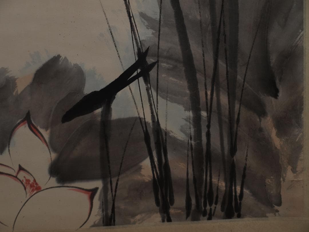 民間仕入れ品　中国近時代の掛軸 张大千作 肉筆絵 DE542A6-1