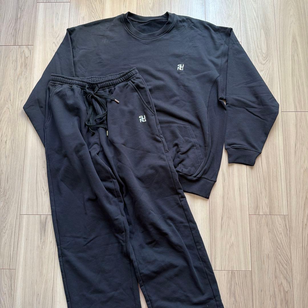 SUNG1975 ブラック トレーナー・スウェットセット