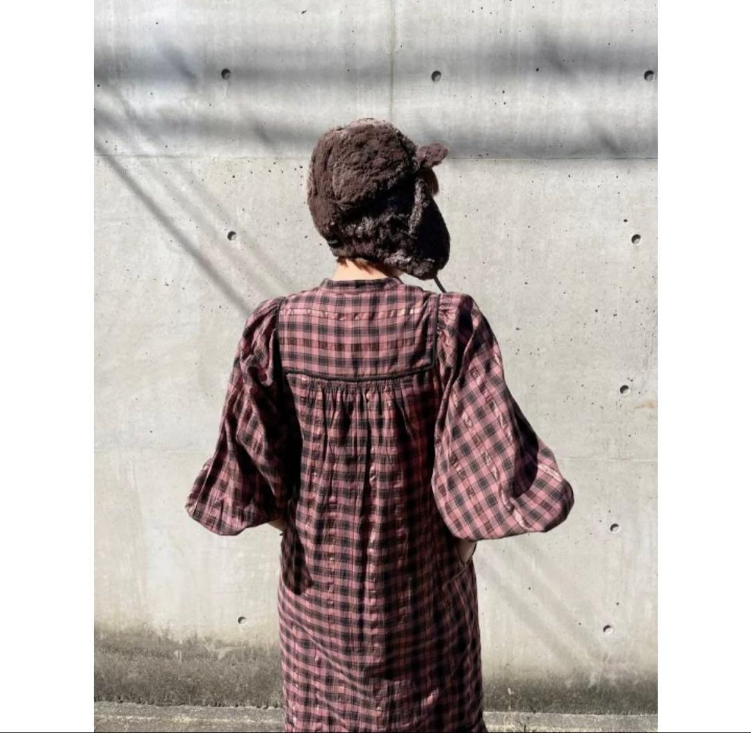 Sara Mallika サラマリカ コットンチェックシャーリングドレス