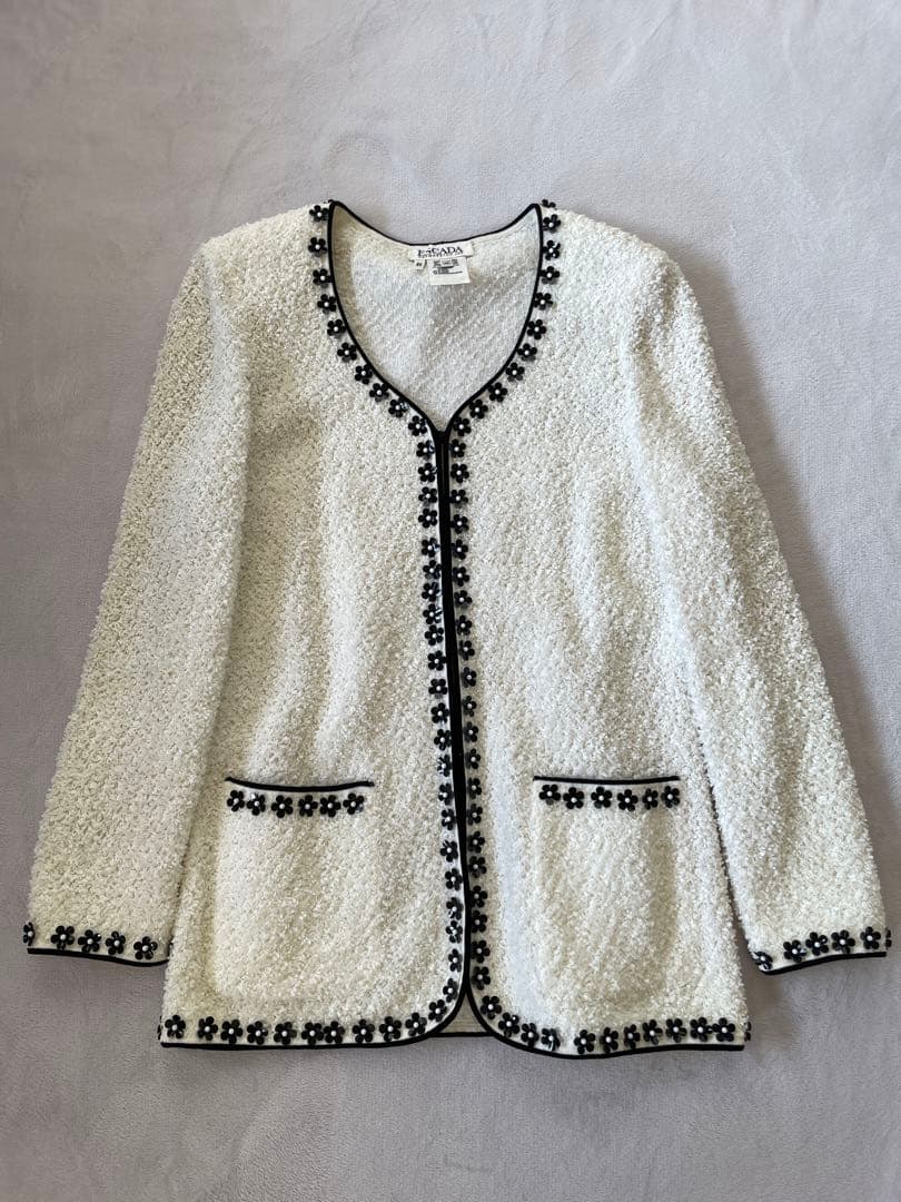 90s ESCADA Margaretha Leyツイード調ニットジャケット