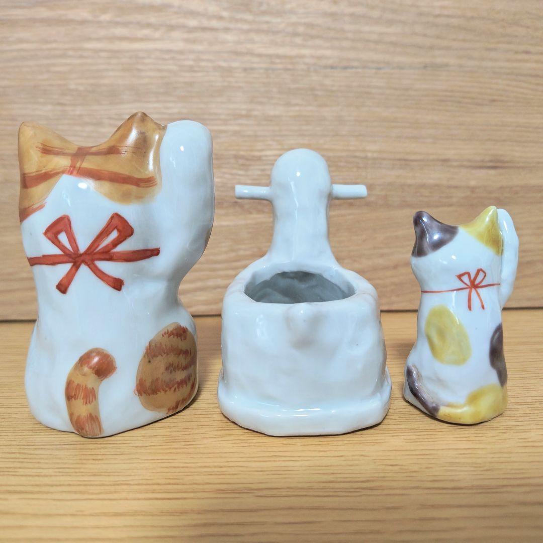招き猫　九谷焼　置物　2作品セット