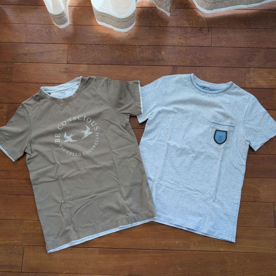ブルネロクチネリ　ボーイズＴシャツセット(カーキ＆グレー)１２Ｙ