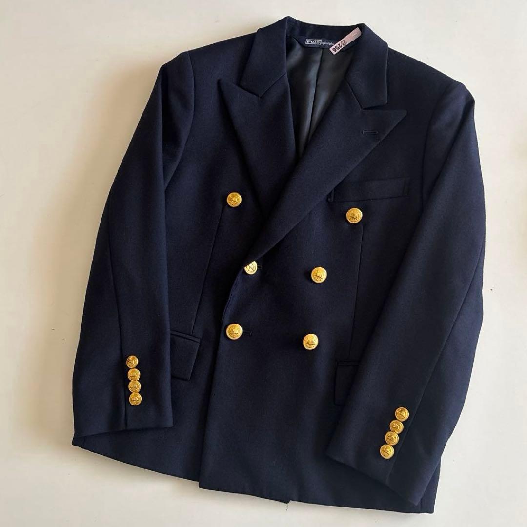 ラルフローレン　フォーマル　スーツ　ブレザー　パンツ　ネクタイ　金ボタン　紺