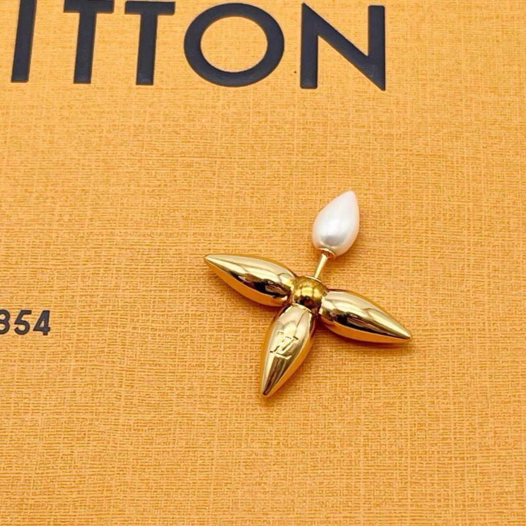 ルイヴィトン ピアス ルイゼット メタル ゴールド 片方のみ　IT刻印