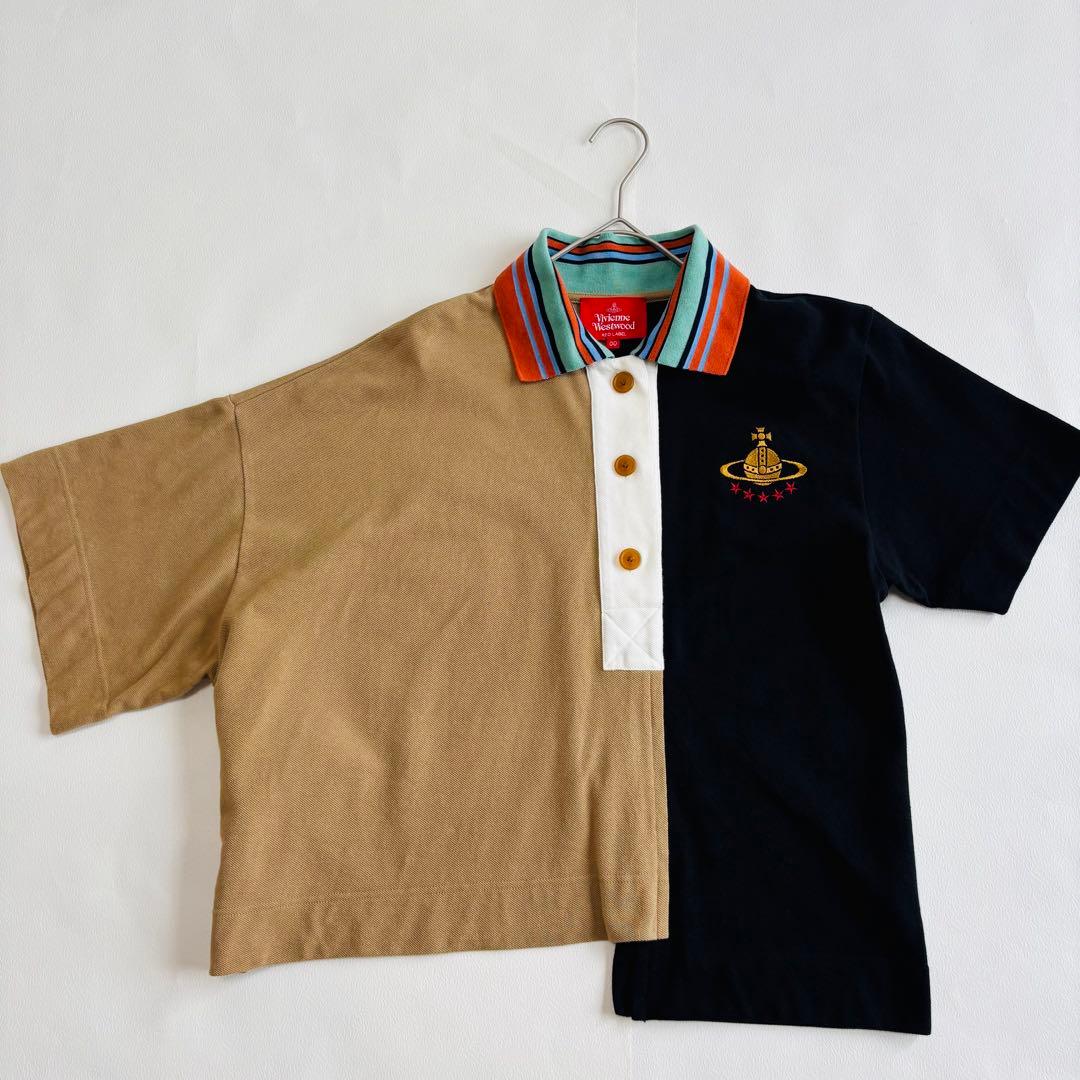 【美品】ヴィヴィアンウエストウッドレッドレーベル　半袖ポロシャツ　オーブ刺繍