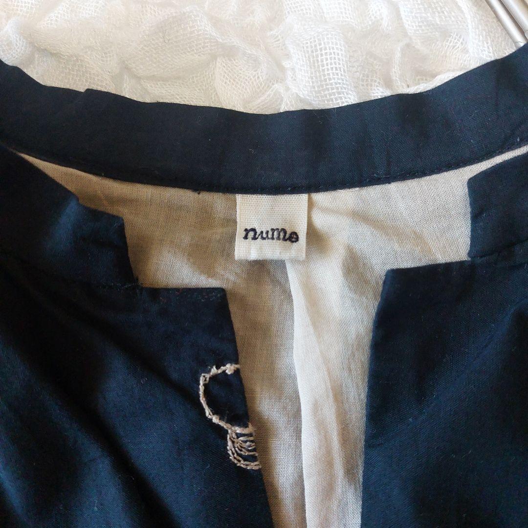 nume ヌメ パラスパレス 総柄 刺繍 ロングワンピース Vネック 七分袖