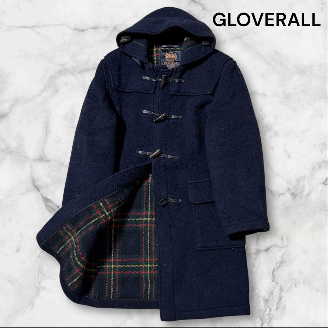 【極美品】英国製 Lサイズ グローバーオール ダッフルコート チェック 水牛