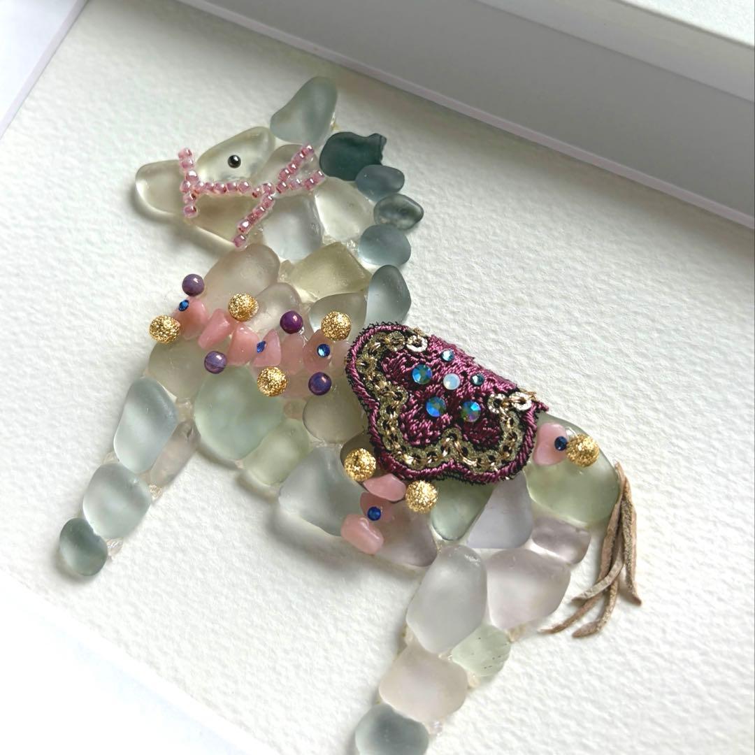 ダーラナホース〜グレー〜　シーグラスアート／馬