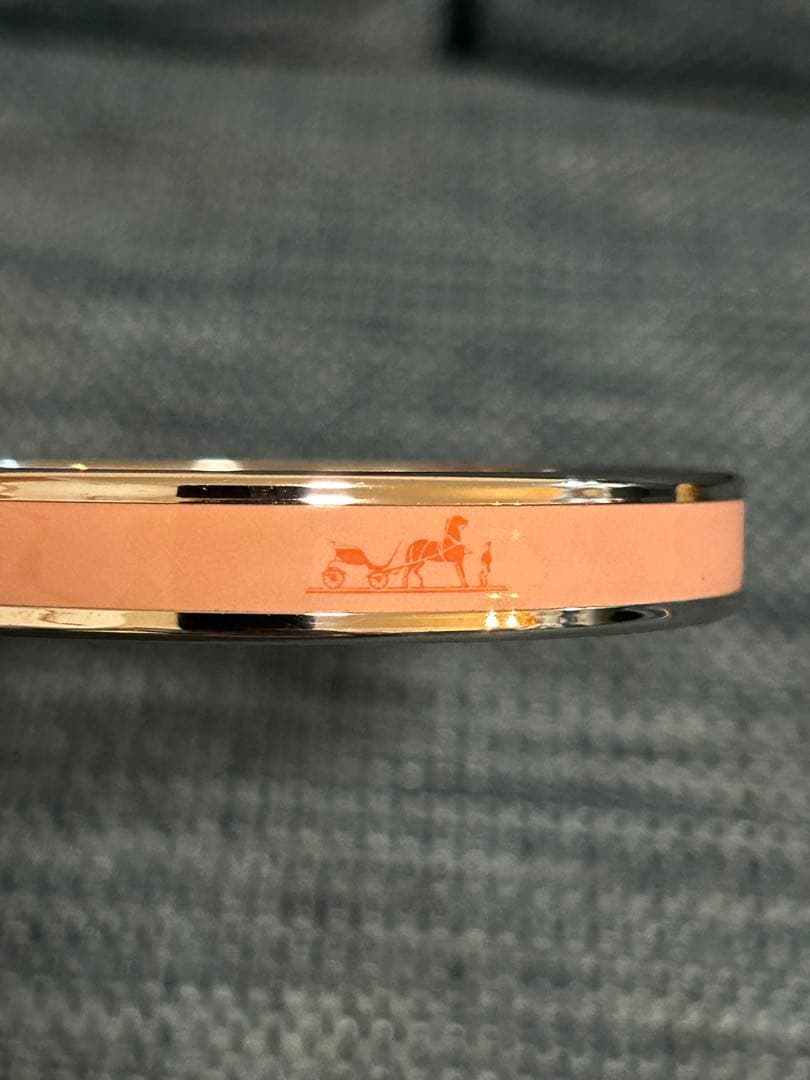 値下げ！早い者勝ち！【美品】エルメス　エマイユ　ピンク バングル　ブレスレット