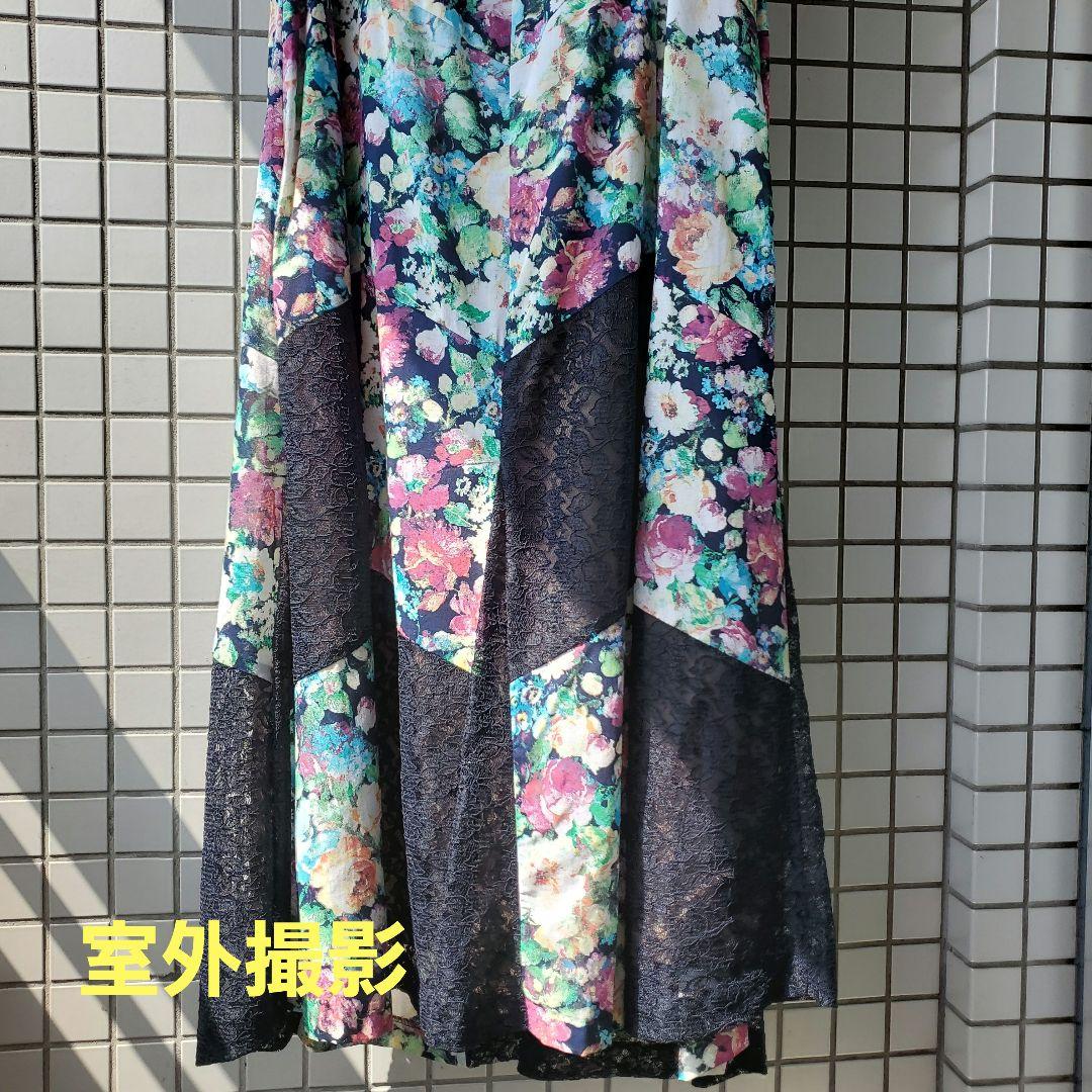 【ビードロ】限定値下中‼️フラワープリントノースリーブロングワンピース