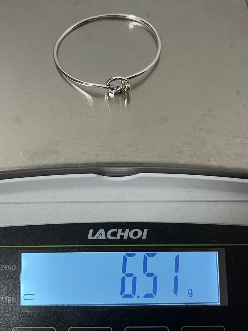 ティファニー TIFFANY ラブノット バングル SV YG コンビ