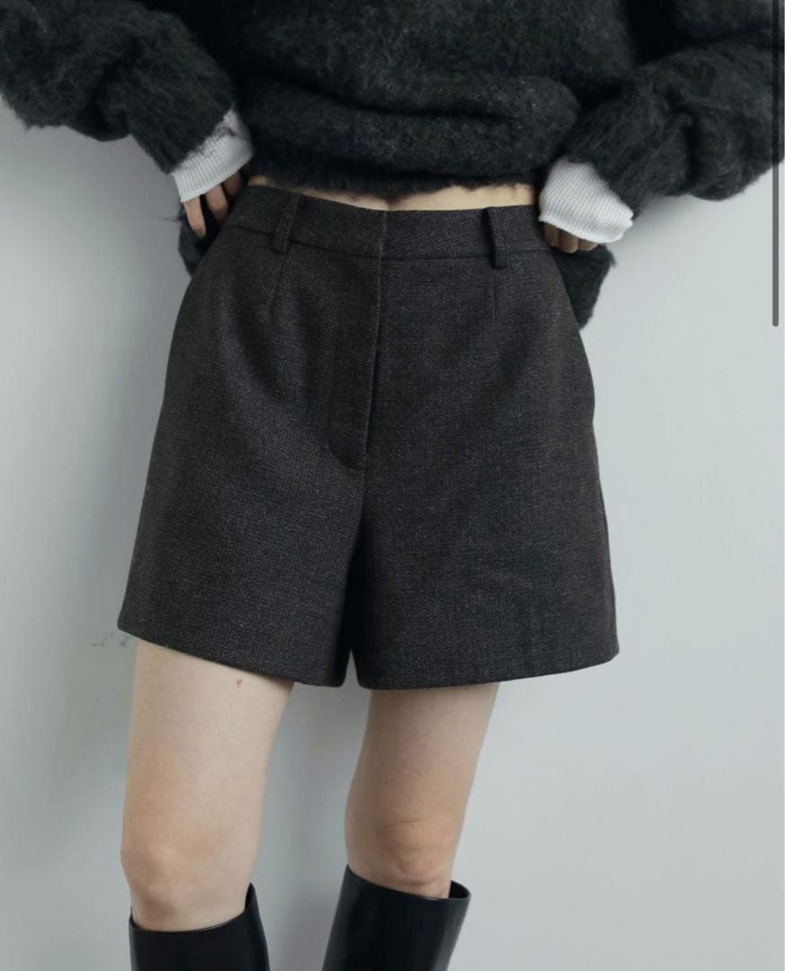 anuke Herringbone Short Pants アンヌーク　ブラウン