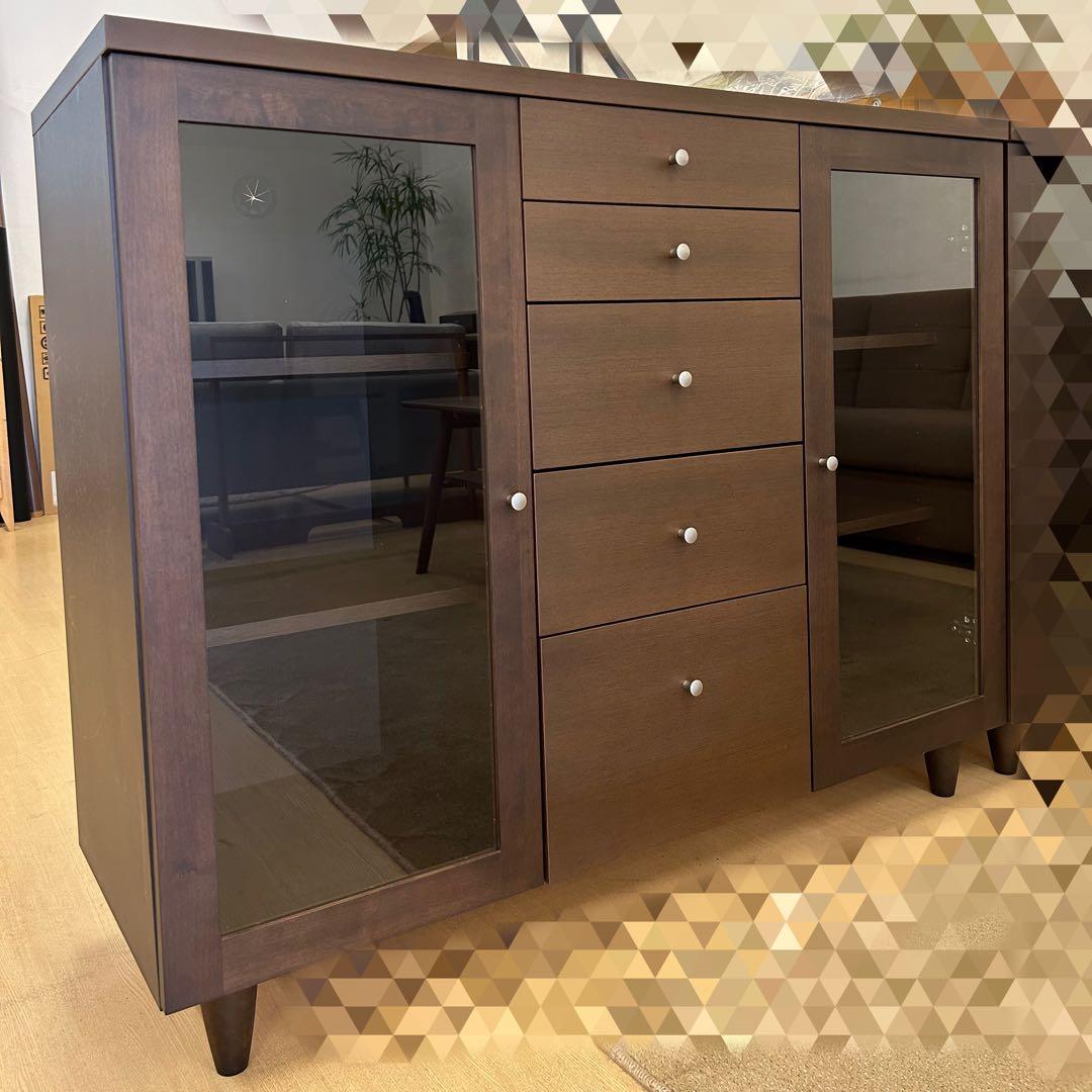 展示品★サイドボード リビングボード 書棚 フリーボード キャビネット 飾棚