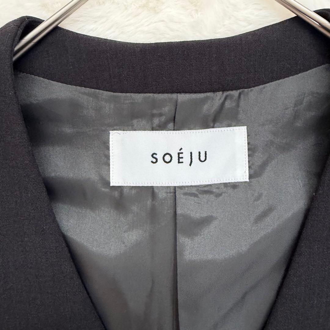 美品✨SOEJU ソージュ ウールライクロングジレ チャコール 完売品　Fサイズ
