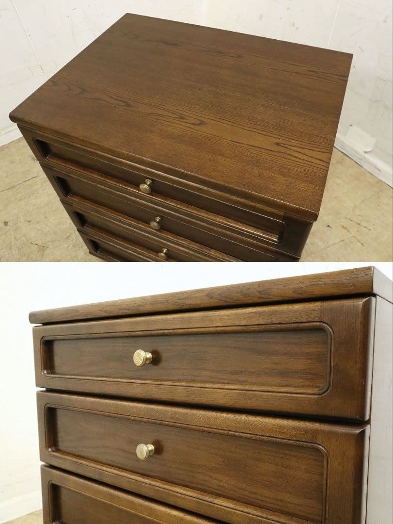 カリモク【コロニアル】サイドキャビネット・4段収納・チェスト