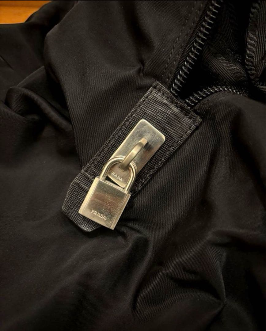 【美品】PRADA プラダ ボストンバッグ ナイロン×サフィアーノ