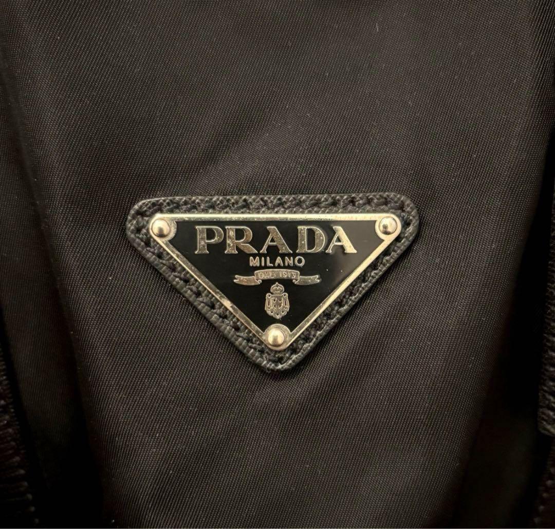 【美品】PRADA プラダ ボストンバッグ ナイロン×サフィアーノ