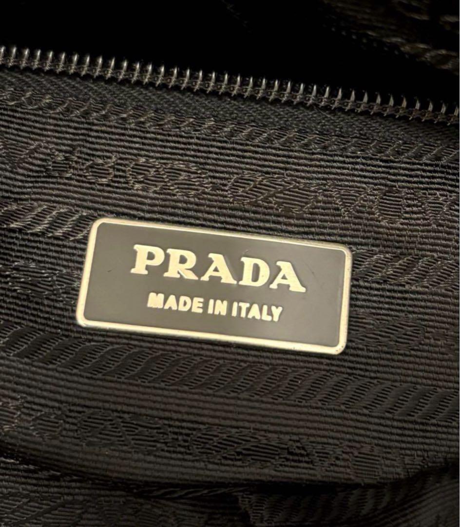 【美品】PRADA プラダ ボストンバッグ ナイロン×サフィアーノ