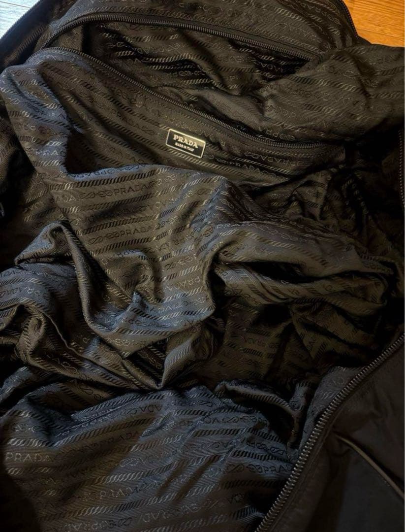 【美品】PRADA プラダ ボストンバッグ ナイロン×サフィアーノ