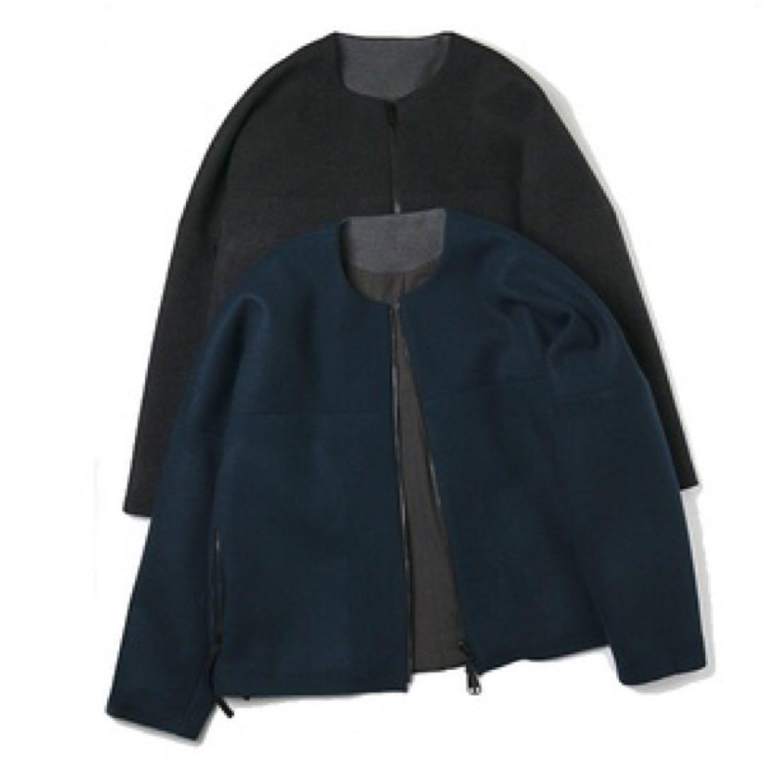 「SUNSEA」 Cut Off Melton Blouson/Ash Navy