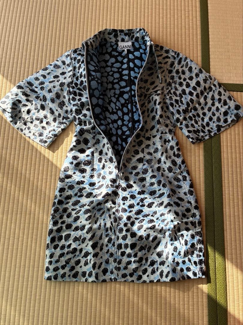 GANNI ガニー レオパード 半袖ワンピース