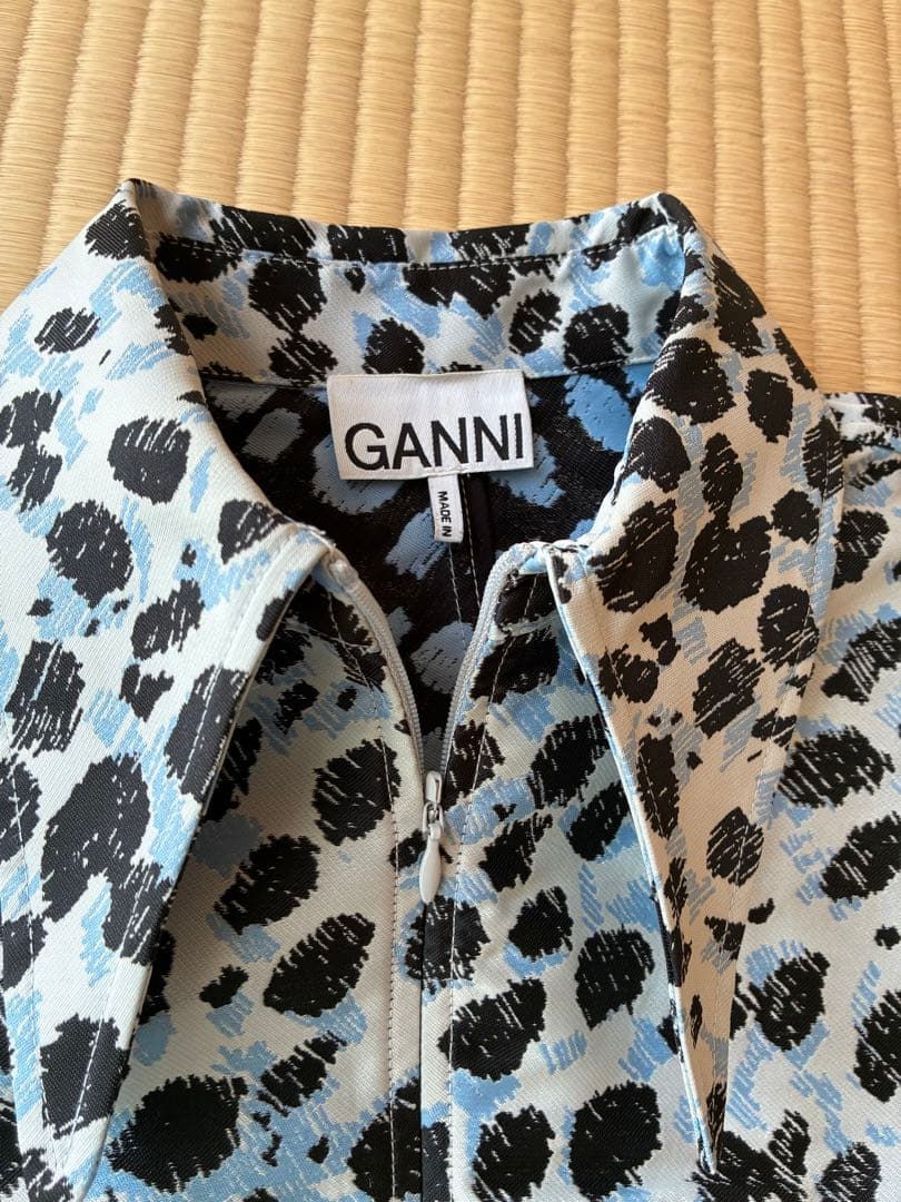 GANNI ガニー レオパード 半袖ワンピース