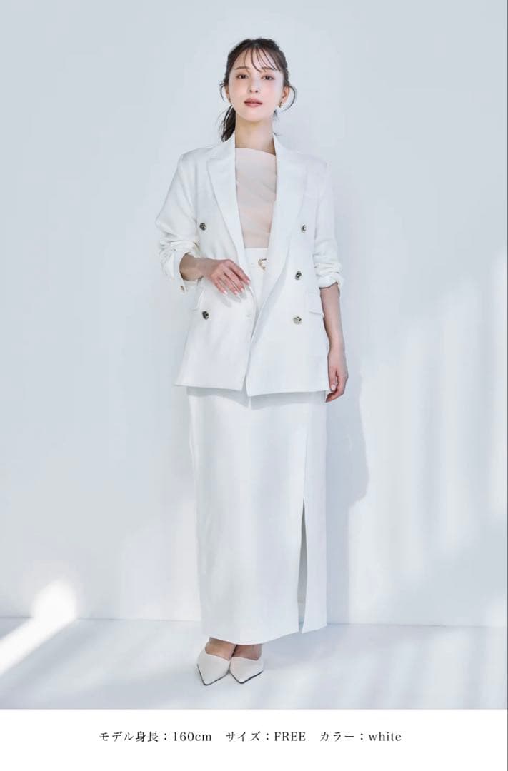 polaura ニュアンスゴールドボタンジャケット　ホワイト