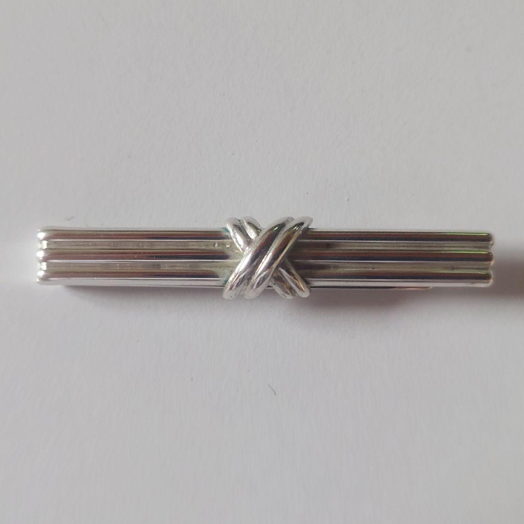 極美品 ティファニー ネクタイピン シグネチャークロス 1992 シルバー925