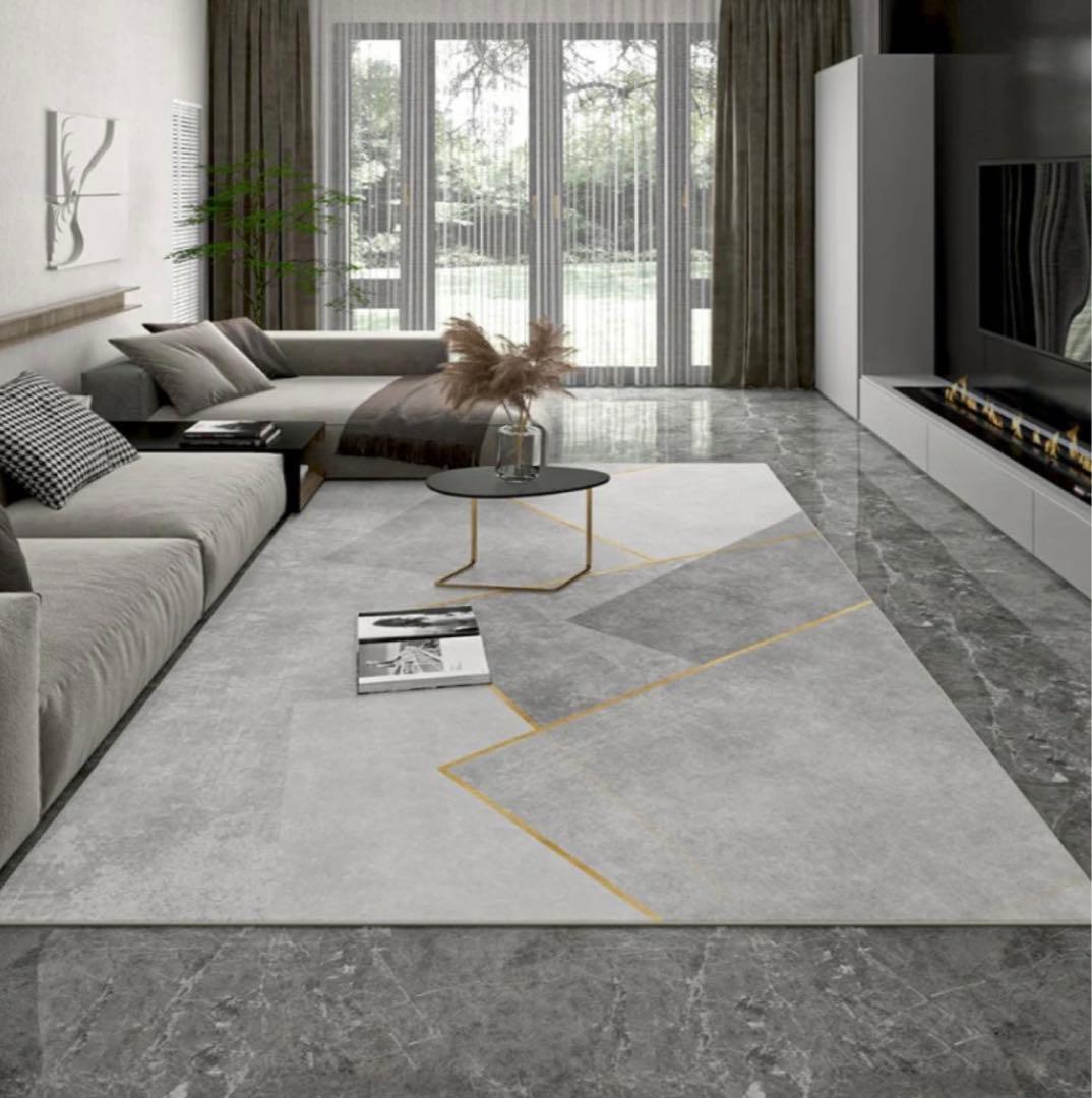 高級 ラグ カーペット 200x340㌢ グレー モダン Indoorplus