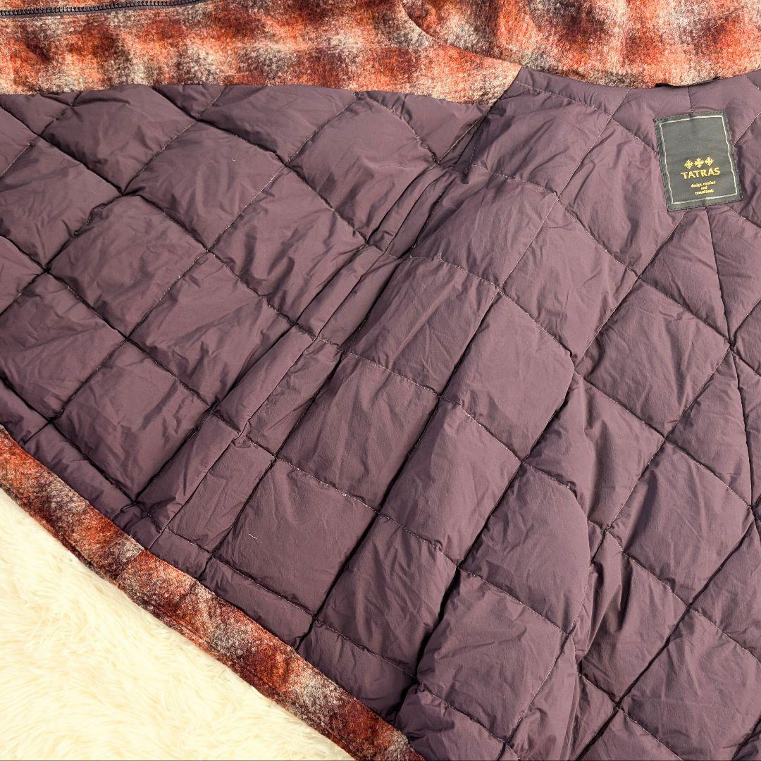 【希少】タトラス TATRAS ダウンポンチョ ケープコート チェック柄