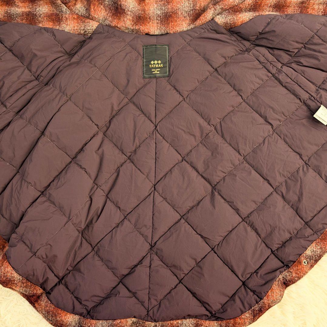 【希少】タトラス TATRAS ダウンポンチョ ケープコート チェック柄