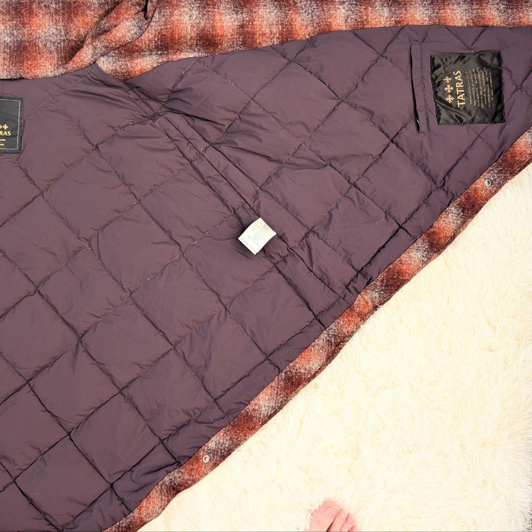 【希少】タトラス TATRAS ダウンポンチョ ケープコート チェック柄